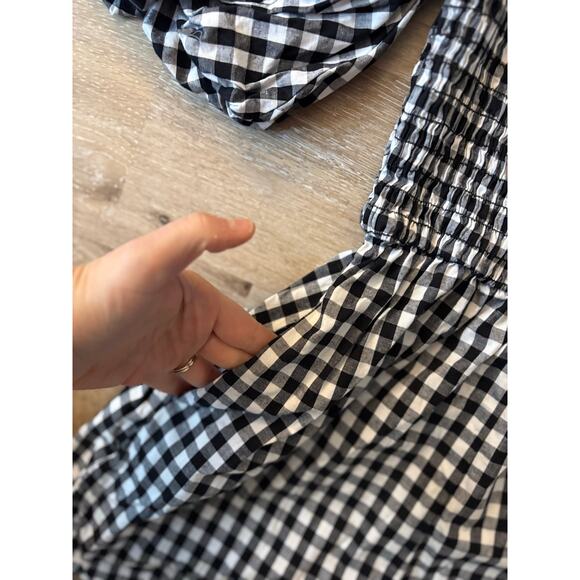 Anthropologie Self Contrast Amadi Gingham Puff Sleeve Romper - Picture 6 of 8